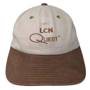 LCN Quest Baseball Cap Beige Brown One Size Slideback Adjustable Hat Embroidered